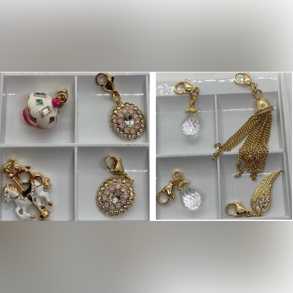 3 For $25 Origami Owl Gold Tone Enamel & Swarovski Clip Charms 2/ $20 | 3/ $25
